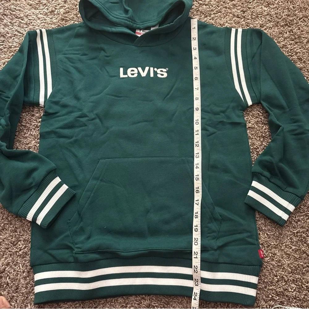 Levi's Teal Green Hoodie with White Stripe Details